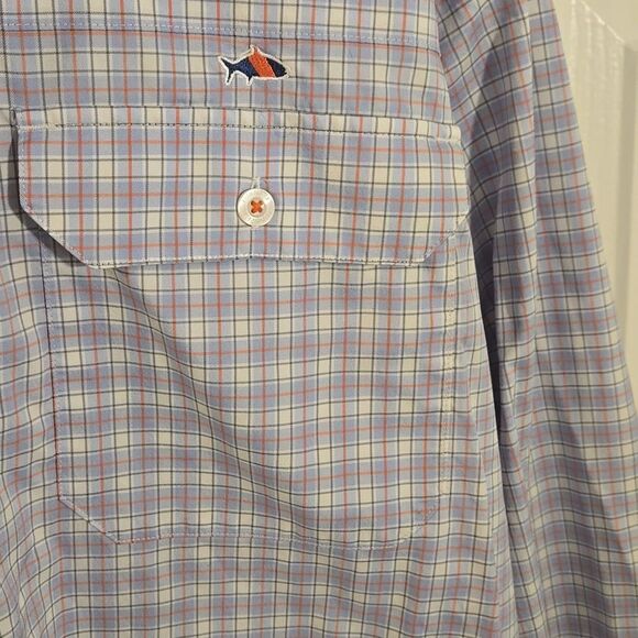 Mens long sleeve fish hippie button down shirt size medium - Picture 2 of 7